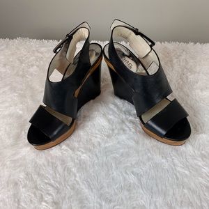Michael Kors black wedge with strap/9M